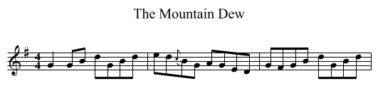 The Mountain Dew - staff notation