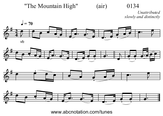 The Mountain High (air) 0134 - staff notation