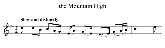 the Mountain High - staff notation
