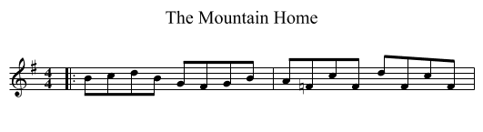 The Mountain Home - staff notation