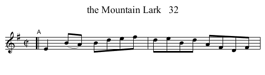 the Mountain Lark   32 - staff notation