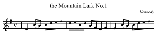 the Mountain Lark No.1 - staff notation