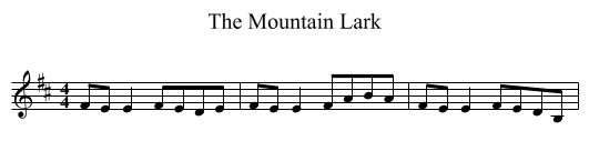 The Mountain Lark - staff notation