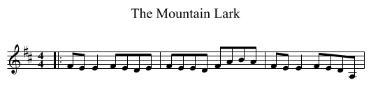 The Mountain Lark - staff notation