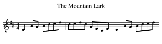 The Mountain Lark - staff notation