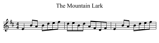 The Mountain Lark - staff notation