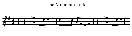 The Mountain Lark - staff notation