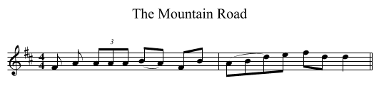 The Mountain Road - staff notation