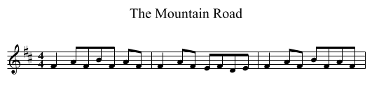The Mountain Road - staff notation