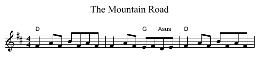 The Mountain Road - staff notation
