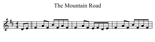 The Mountain Road - staff notation