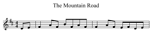 The Mountain Road - staff notation
