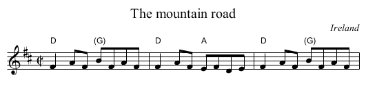The mountain road - staff notation