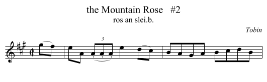 the Mountain Rose   #2 - staff notation