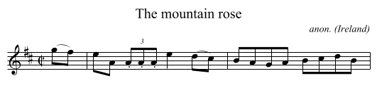 The mountain rose - staff notation