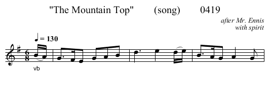 The Mountain Top        (song)        0419 - staff notation