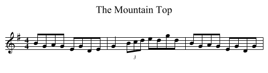 The Mountain Top - staff notation