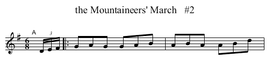 the Mountaineers' March   #2 - staff notation