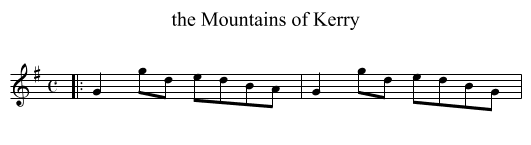 the Mountains of Kerry - staff notation