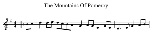 The Mountains Of Pomeroy - staff notation