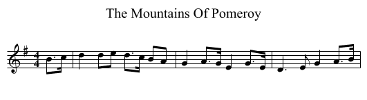 The Mountains Of Pomeroy - staff notation