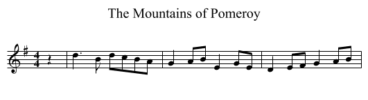 The Mountains of Pomeroy - staff notation
