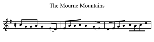 The Mourne Mountains - staff notation