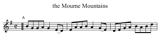 the Mourne Mountains - staff notation