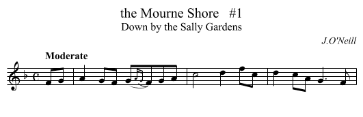 the Mourne Shore   #1 - staff notation