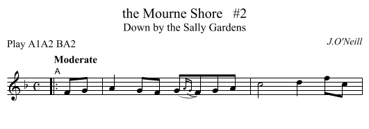 the Mourne Shore   #2 - staff notation