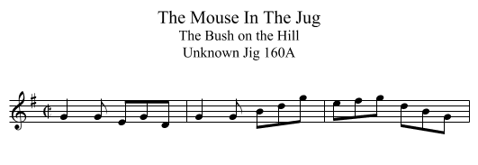 The Mouse In The Jug - staff notation