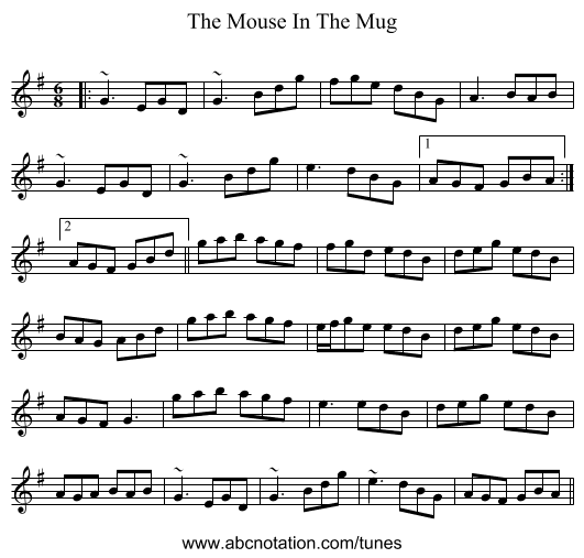 The Mouse In The Mug - staff notation