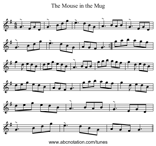 The Mouse in the Mug - staff notation