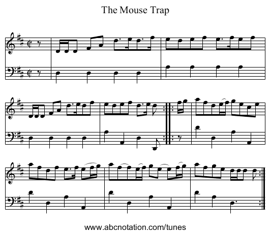 The Mouse Trap - staff notation
