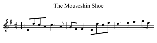 The Mouseskin Shoe - staff notation