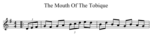 The Mouth Of The Tobique - staff notation