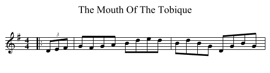 The Mouth Of The Tobique - staff notation