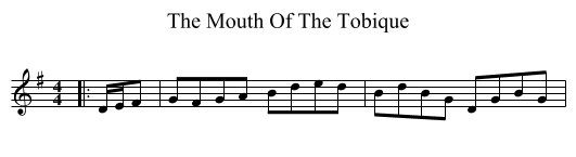 The Mouth Of The Tobique - staff notation