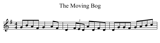 The Moving Bog - staff notation