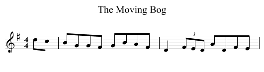 The Moving Bog - staff notation