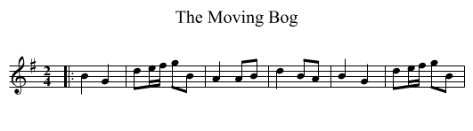 The Moving Bog - staff notation