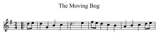 The Moving Bog - staff notation