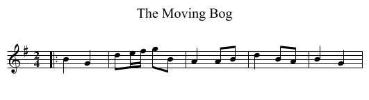 The Moving Bog - staff notation