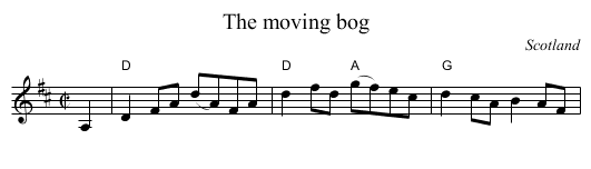 The moving bog - staff notation