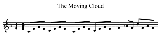 The Moving Cloud - staff notation