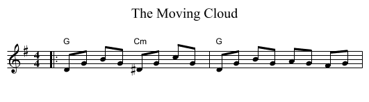 The Moving Cloud - staff notation