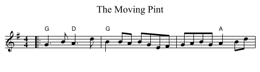 The Moving Pint - staff notation
