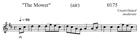 The Mower               (air)                     0175 - staff notation