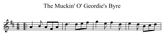 The Muckin' O' Geordie's Byre - staff notation