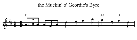 the Muckin' o' Geordie's Byre - staff notation